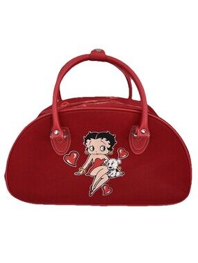 Betty Boop Duffle Bag Handbag Black Canvas Tote 2007 Red Travel